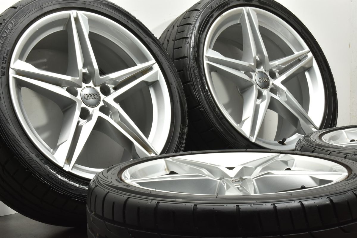 バリ溝 程度良好 アウディ 8W A4 Sライン 純正 18in 8J 40 PCD112 ダンロップ ディレッツァDZ102 245 40R18 製造 8W0601025EC