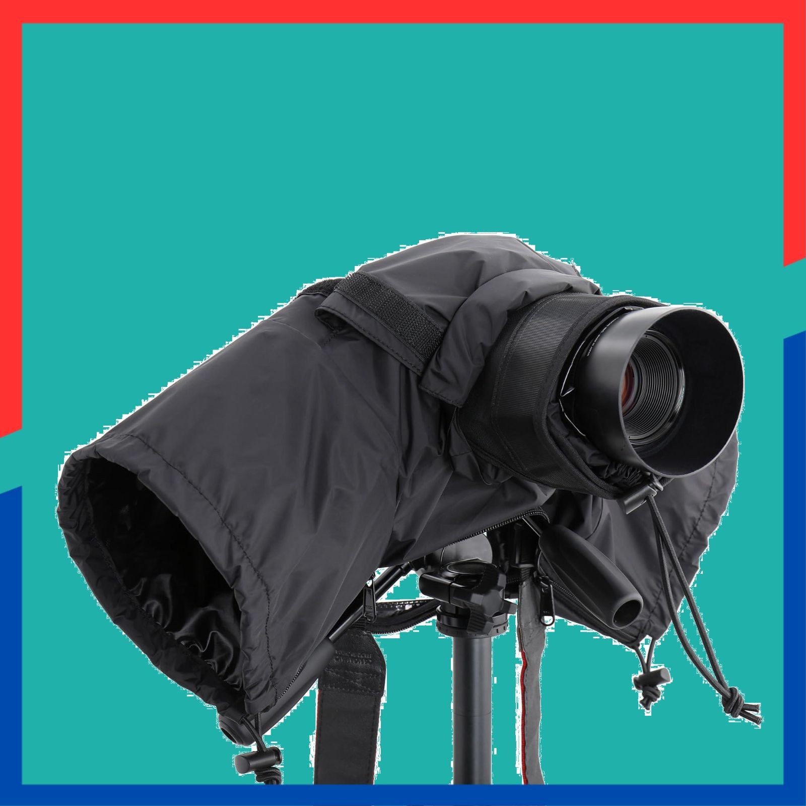 カメラレインカバー AC-006 ブラック 三脚アクセサリ 撥水加工 三脚取付 手持ち撮影対応 一眼レフ KANI ミラーレス 望遠レンズ対応 ナイロン製 800824