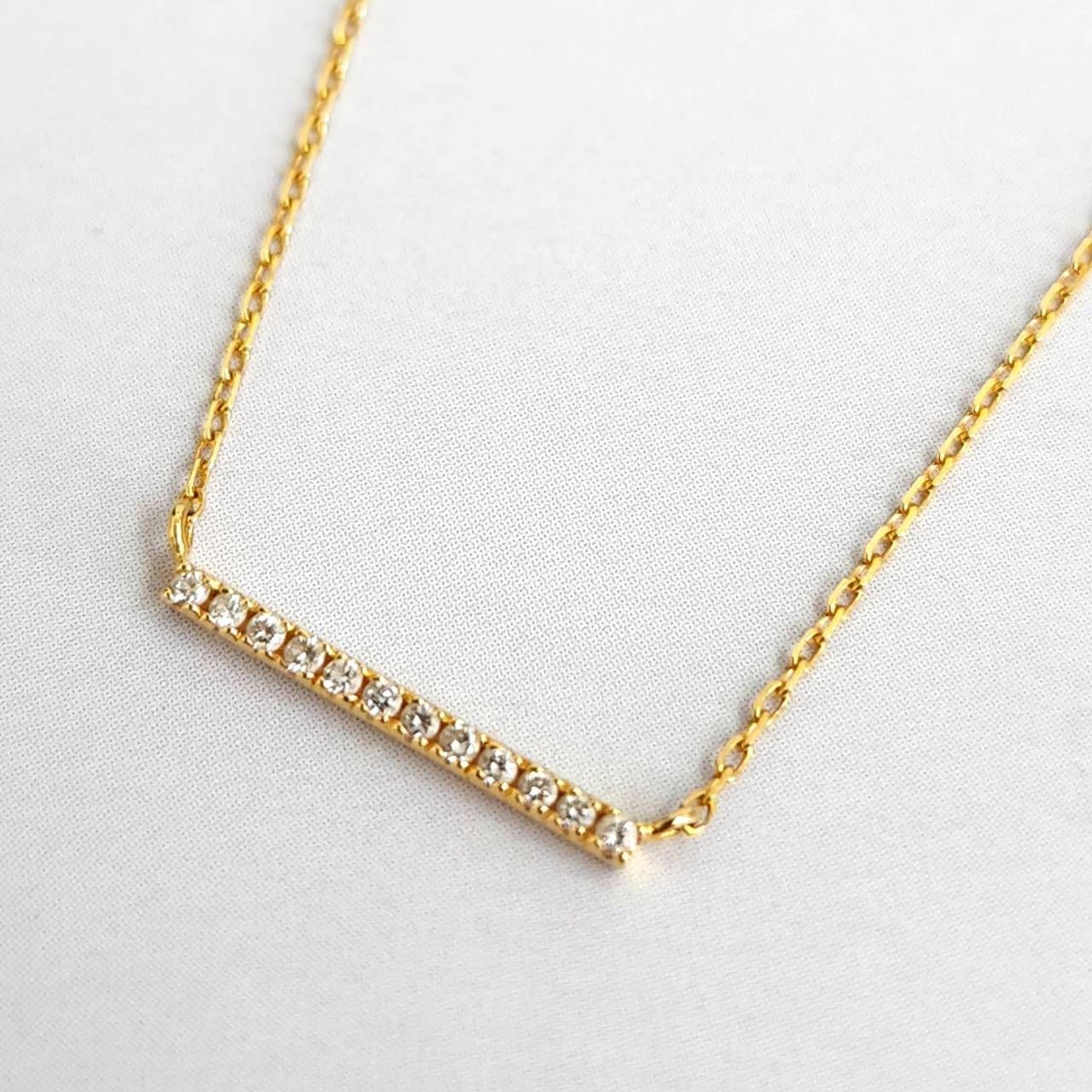 ete エテ K18 パーティクル ネックレス ダイヤ 0.03ct 保存袋 ショップ 