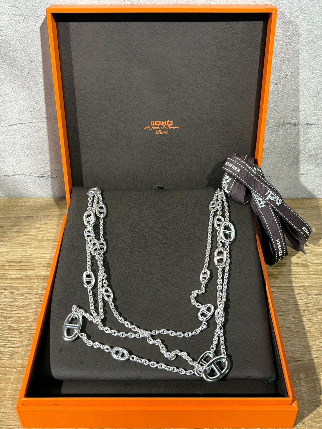 HERMES エルメス シェーヌダンクル ファランドール160 ロングネックレス