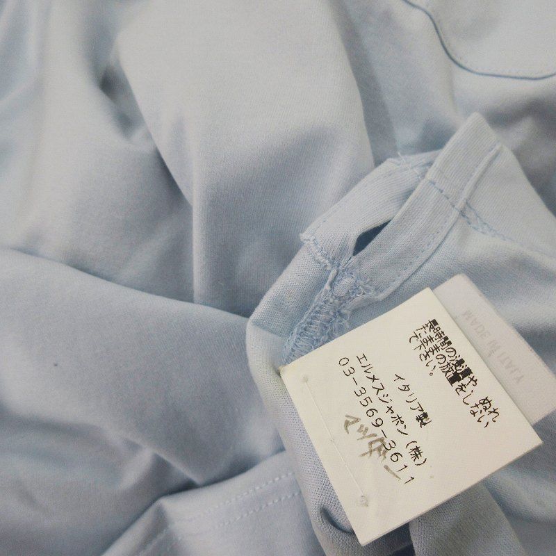 履きやすくて可愛い♪HERMES★ポケット付き 半袖シャツ エルメス HERMES Tシャツ 半袖 ポケット Hロゴ 刺繍 ライト
