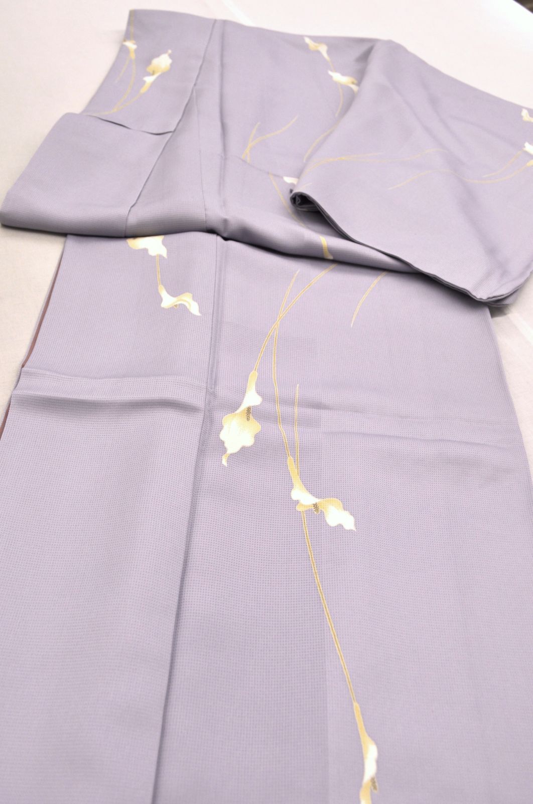 正絹 六通袋帯【七宝 小花 皇帝貝紫】No2841 正絹 六通袋帯【七宝 小花