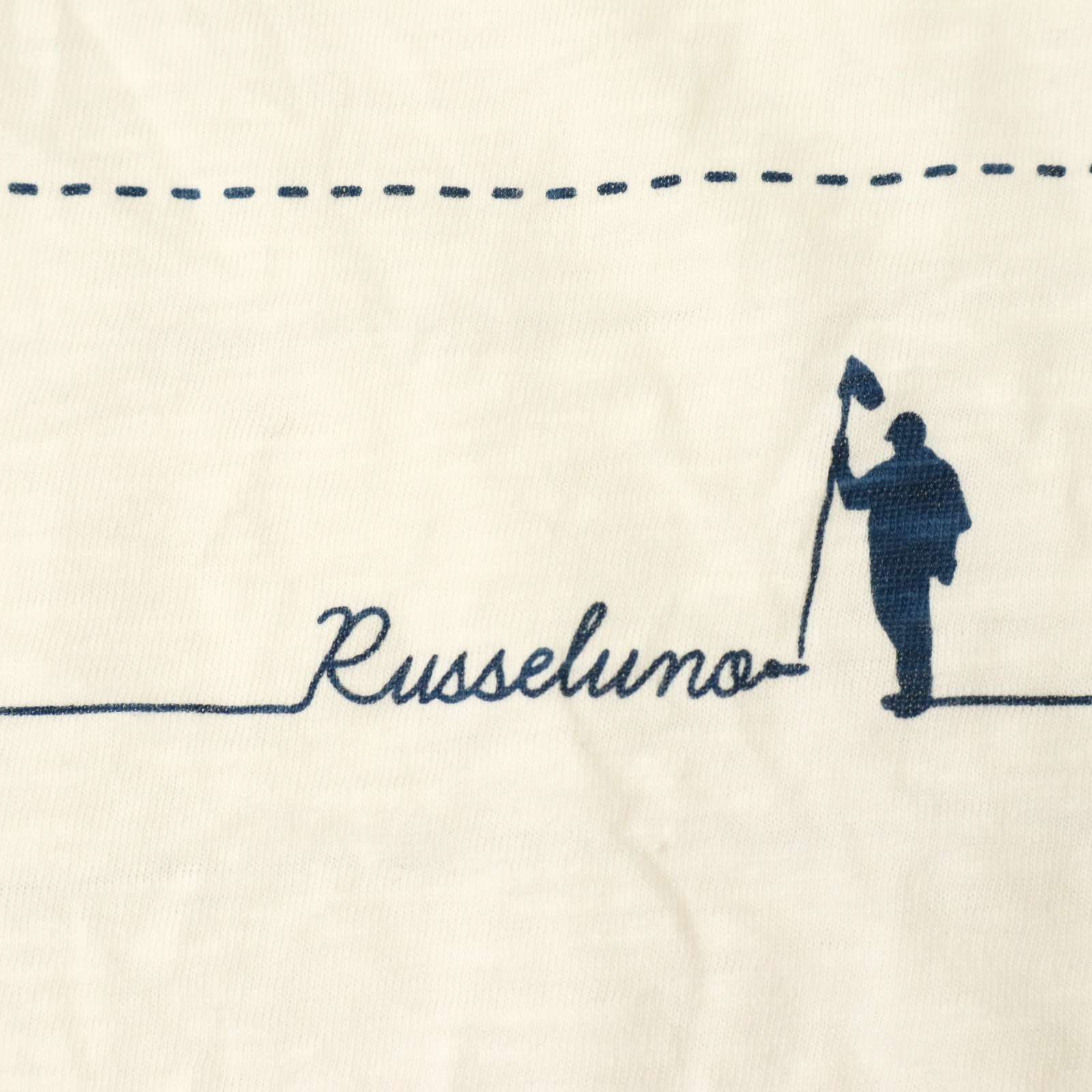 ラッセルノ　ハーフネック　刺繍ロゴ Russeluno 【美品】ラッセルノ ハーフパンツ ライトグリーン×黒