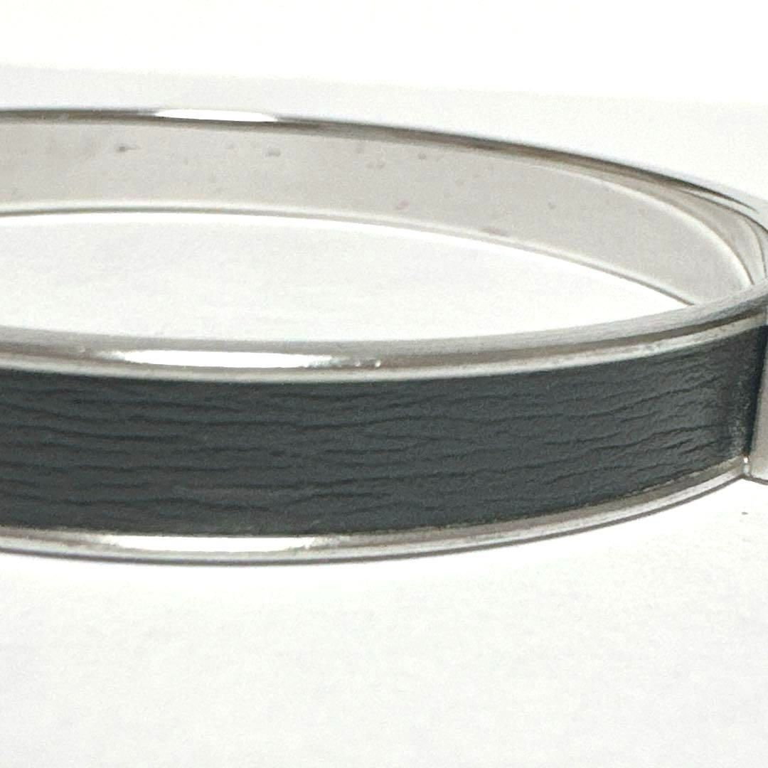 美品 HERMES エルメス ブレスレット ケリーバングル ブラック シルバー
