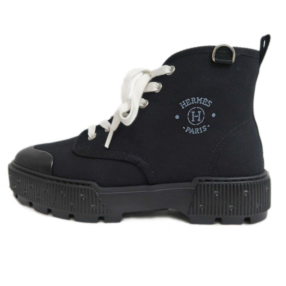 Hermes ブーツ黒37 HERMES(エルメス) ショートブーツ 37 レディース
