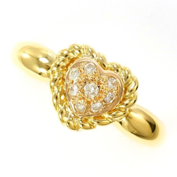 K18YGPG リング RING 指輪 13.5号 ダイヤ 0.10 総重量約4.5g