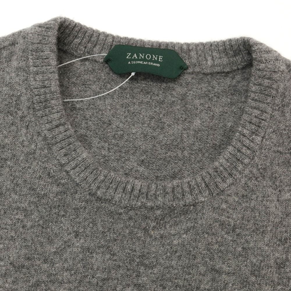中古】ザノーネ ZANONE ウールアンゴラ クルーネックニット グレー  