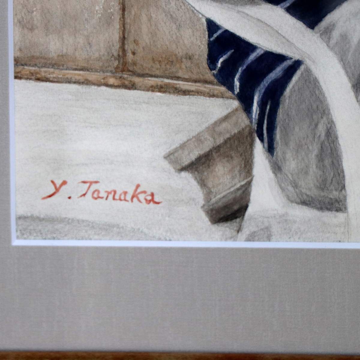 月の船 小澤摩純 水彩画 フレーム付き 月の船 小澤摩純 水彩画