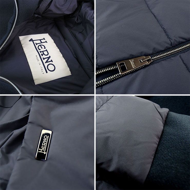 ヘルノ ダウン ウール 切り替え レディース 2024AW HERNO コート PI001965D DIAGONAL WOOL & NUAGE ...