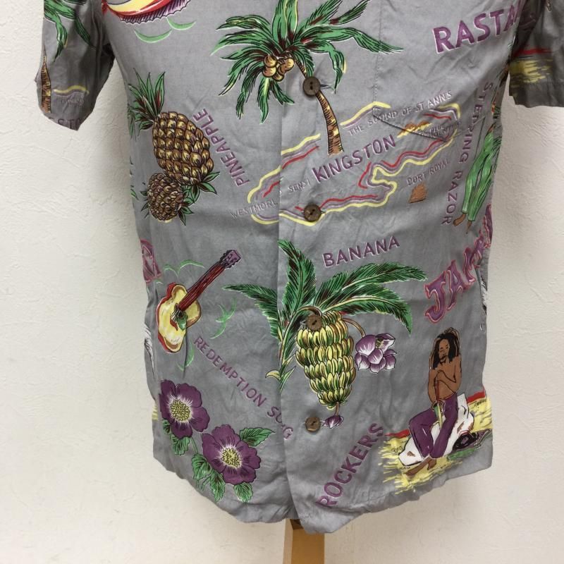 WACKO MARIA ワコマリア シャツ、ブラウス 半袖 JAMAICA HAWAIIAN SHIRTS 総柄ジャマイカ  レーヨン100% ハワイアンシャツ オープンカラーシャツ 半袖 アロハシャツ