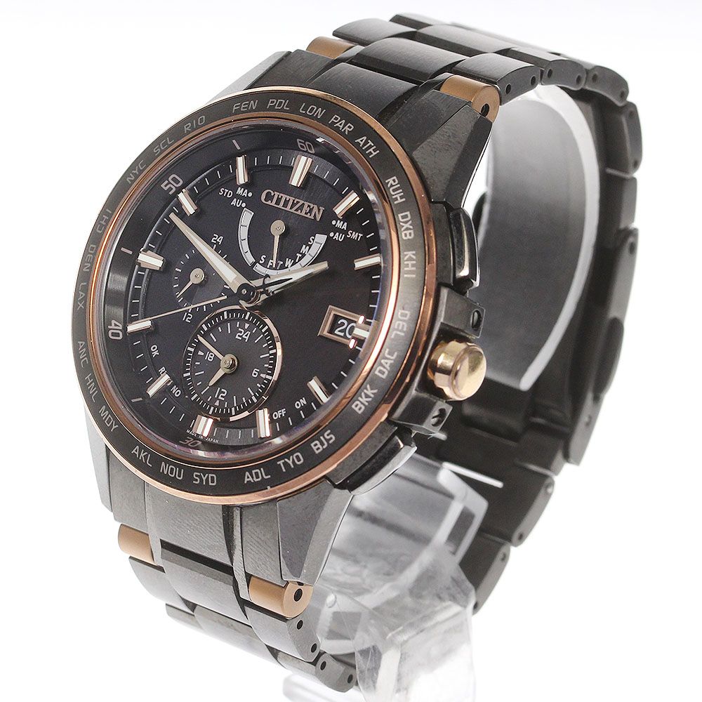 シチズン CITIZEN H 820 T 020186 アテッサ エコドライブ デイト ソーラー電波 メンズ内 き_715008 Tシャツ 懐中時計 