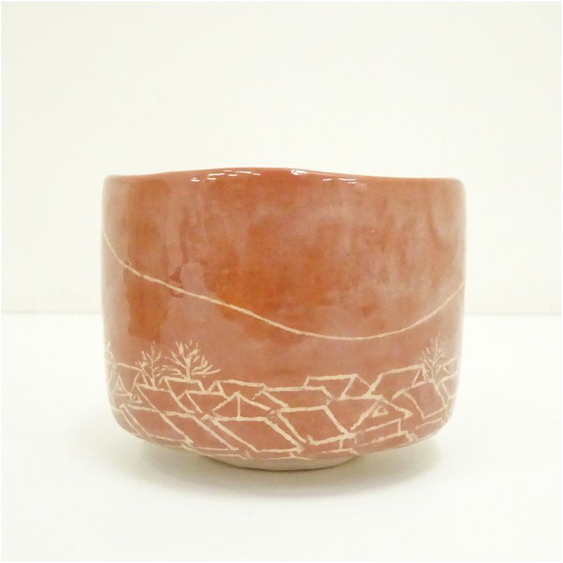 【2025年最新作】 川崎和楽造 古都のまち赤楽茶碗 共箱 茶道 抹茶 おしゃれ 抹茶茶碗 抹茶碗 和食器 レトロ 茶器 骨董 茶わん 茶会 茶の湯 楽焼 2025超人気！