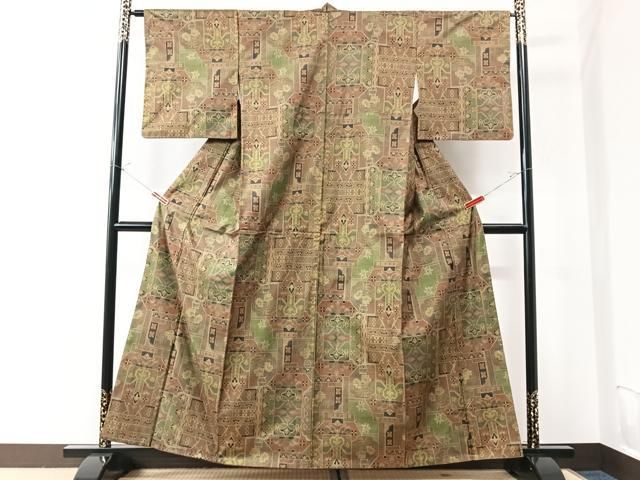 平和屋着物□本場大島紬 7マルキ 飾花文 正絹 逸品 CAAU6702xe
