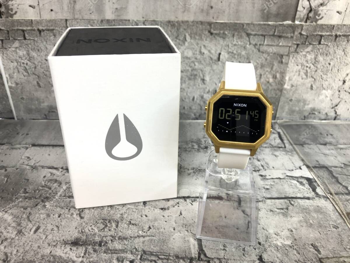 美品 NIXON ニクソン THE SIREN SS 腕時計 デジタル ホワイト ゴールド 