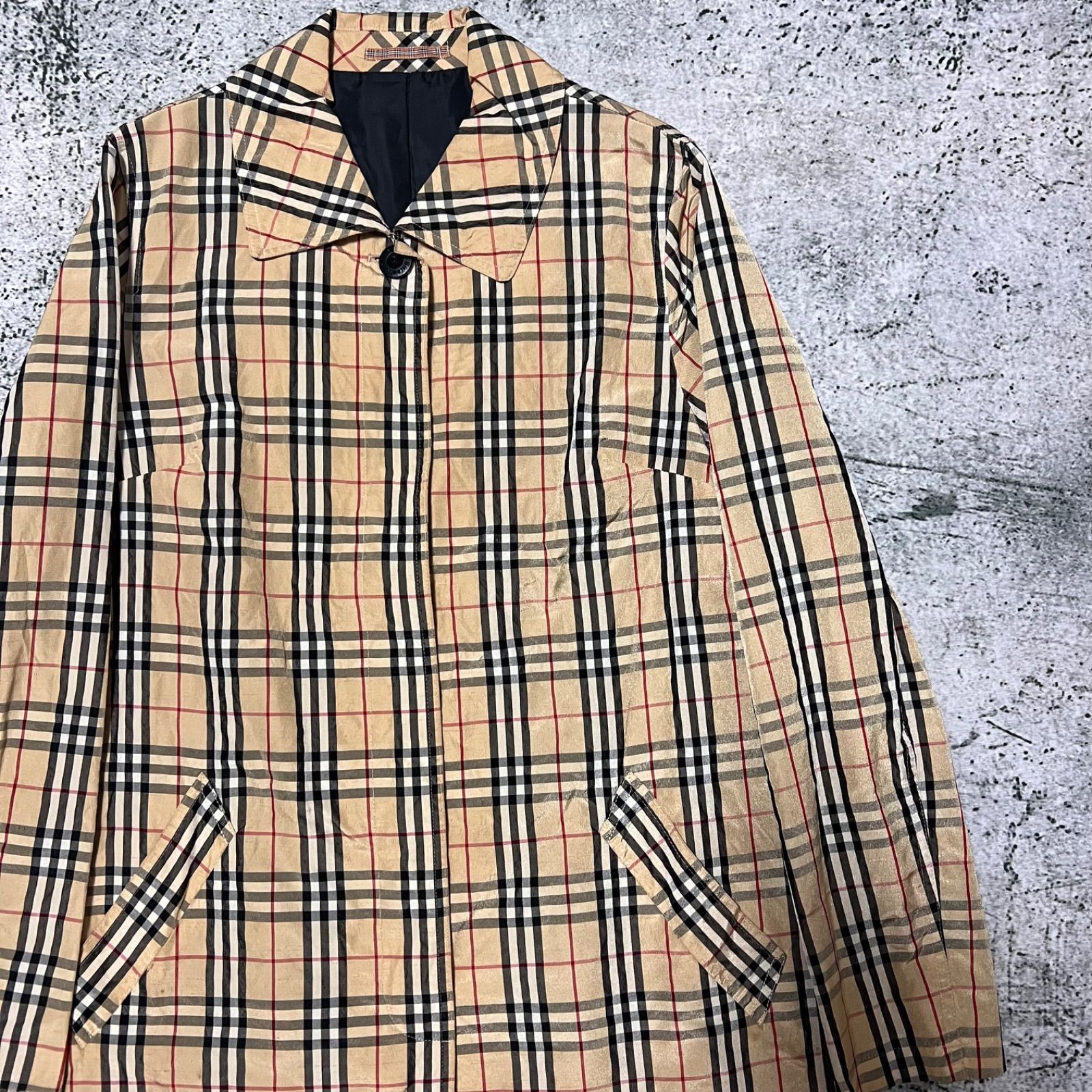 BURBERRY バーバリー ステンカラーコート ノバチェック ナイロン 比翼