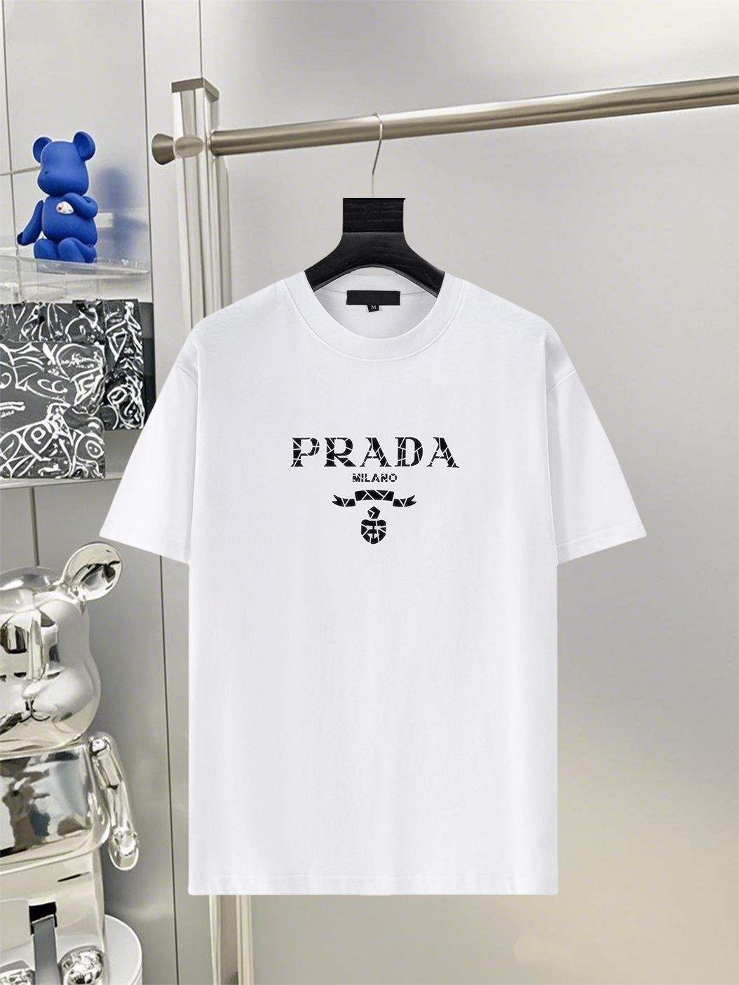 Prada Logo-Print Cropped T-Shirt in White | Lyst