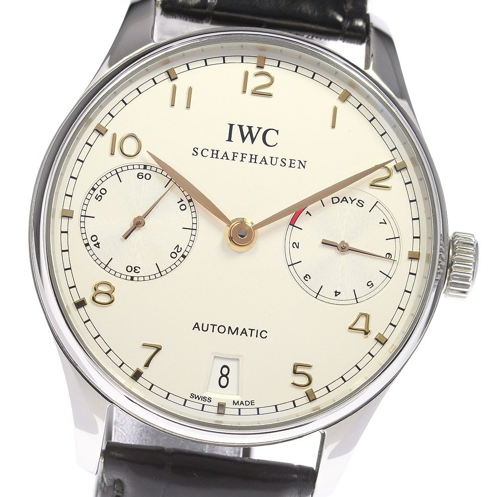 IWC IWC SCHAFFHAUSEN IW500114 ポルトギーゼ 7デイズ デイト 自動巻き メンズ良品保証書付き_814935