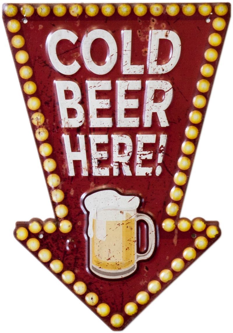 ブリキ看板 アンティーク エンボスプレート ICE COLD Beer アメリカン