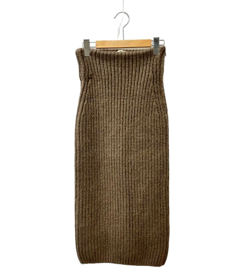 フェンディ　ニットスカート フェンディ FENDI ニット スカート ひざ丈 総柄 紺 ネイビー 46