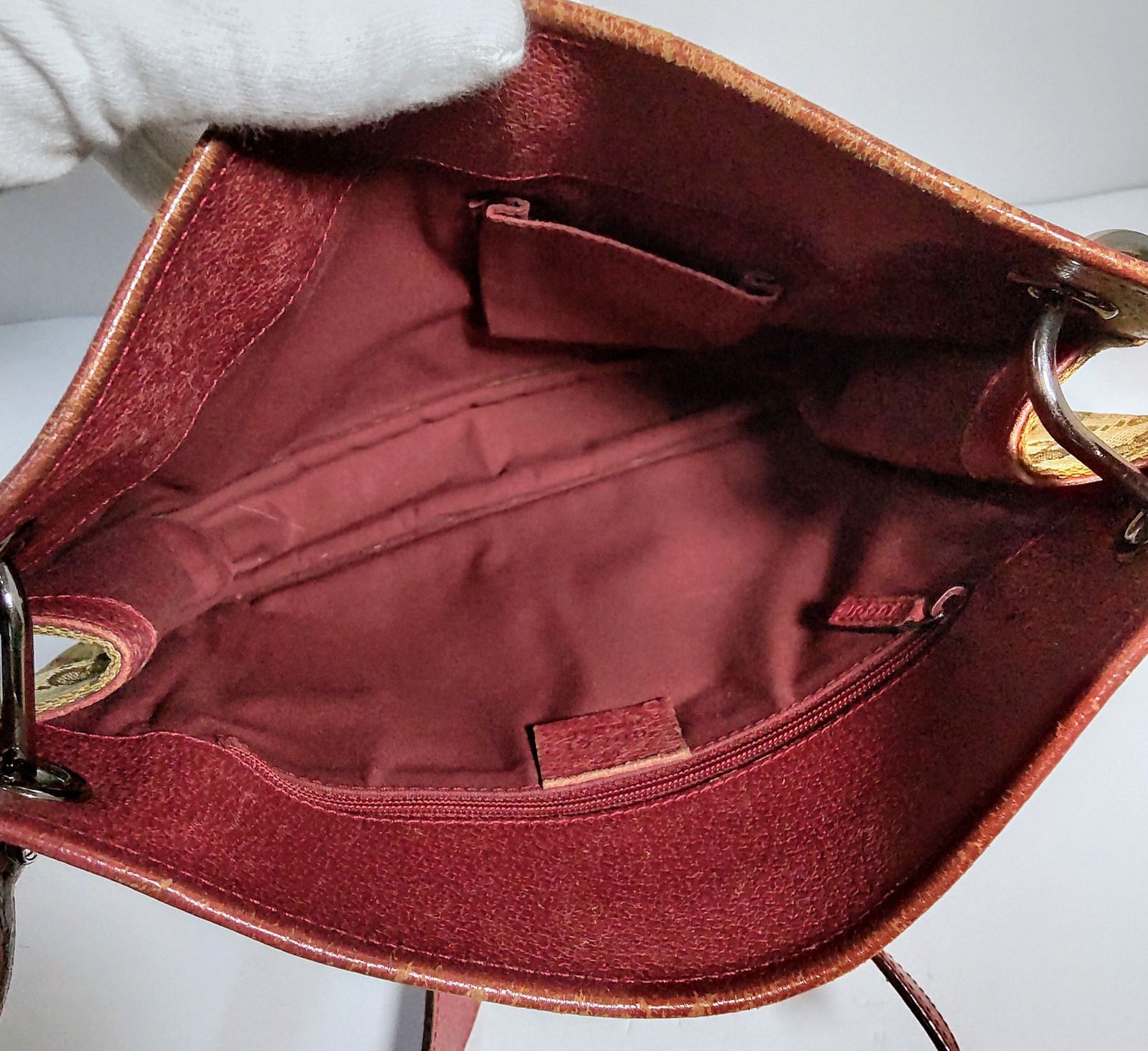 USED中古品】 GUCCI グッチ 120841 GG柄 GGキャンバス×レザー