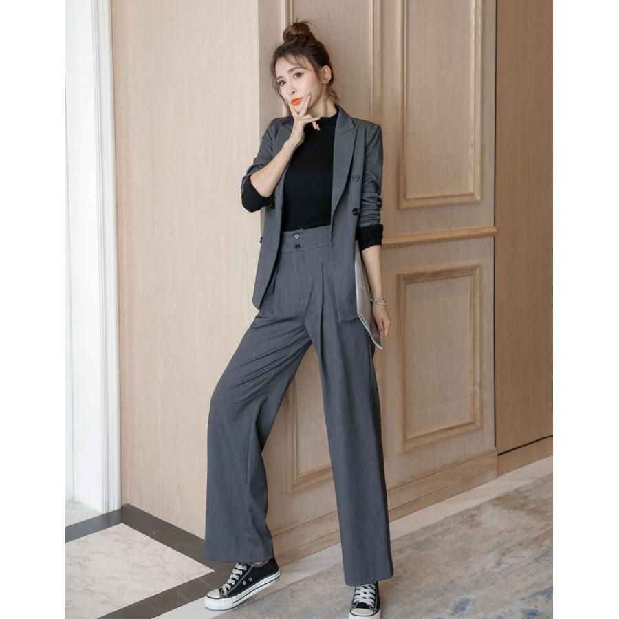 セットアップ パンツスーツ レディース ワイドパンツ おしゃれ テーラード ママスーツ フォーマル 制服OL ビジネス 入学式 卒業式 通勤 セットアップ パンツスーツ レディース ワイドパンツ おしゃれ