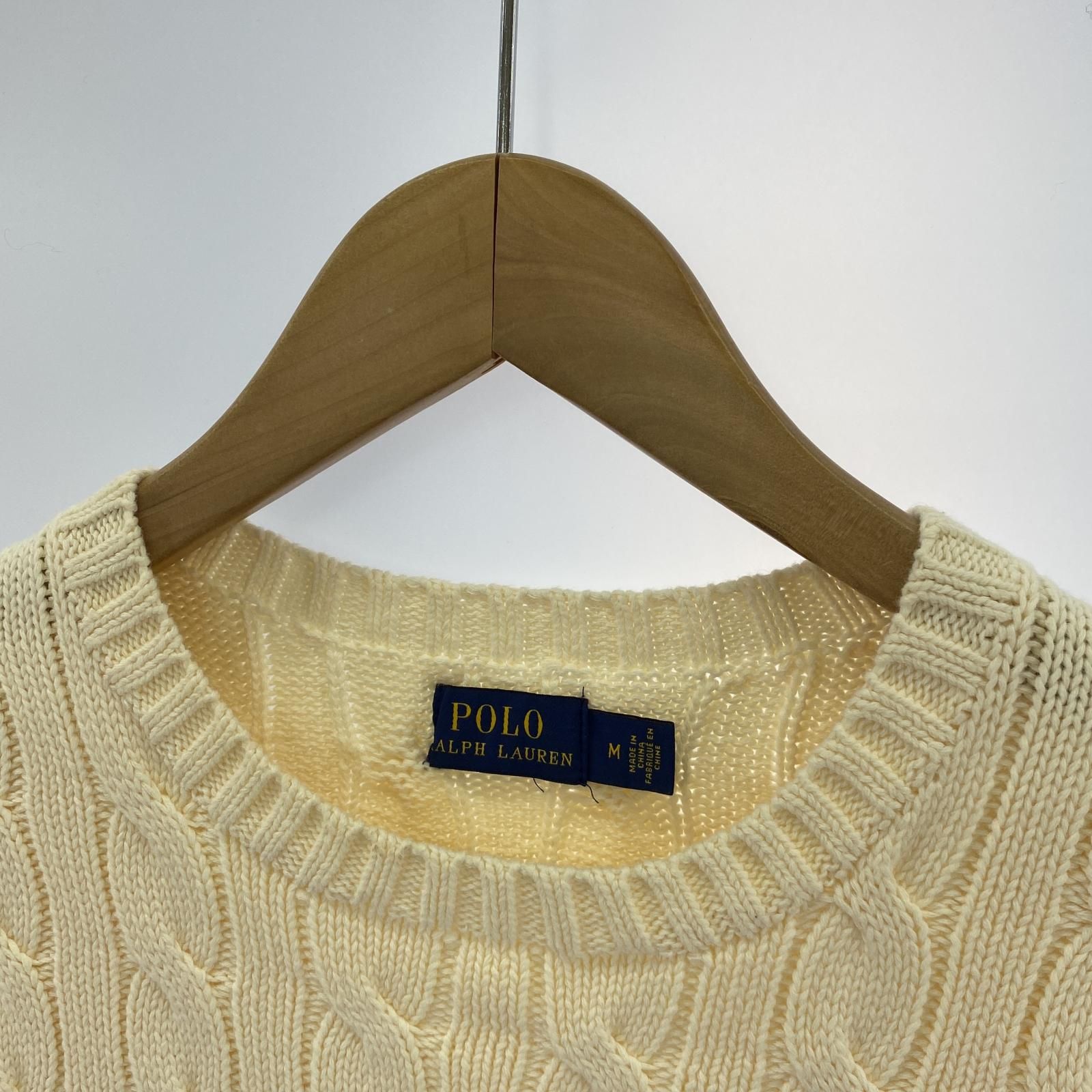 POLO RALPH LAUREN ケーブルニット・セーター アイボリー M