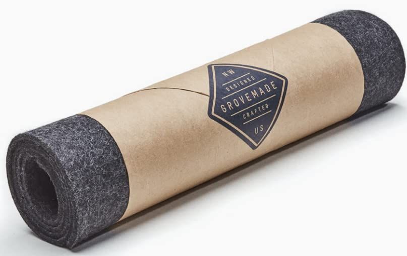 GROVEMADE グローブメイド ウール デスクマット デスクパッド 天然素材 27.9cm x 62.9cm 厚さ3.5mm S ダークブラック ダークブラック S