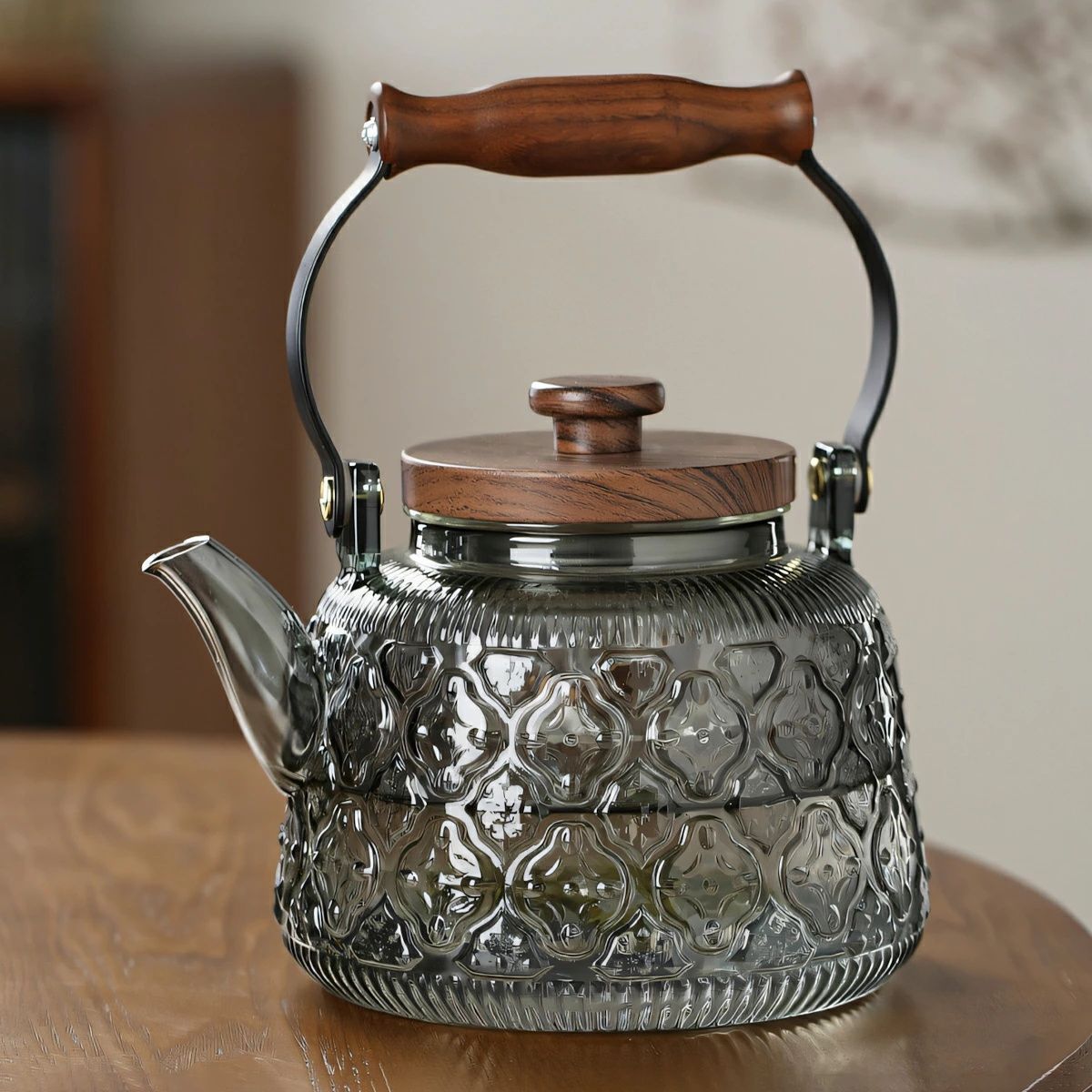 南部鉄瓶 岩鋳 18型 平丸アラレ 1.7L 松ぼっくり 直火IH両方使用 稀少  