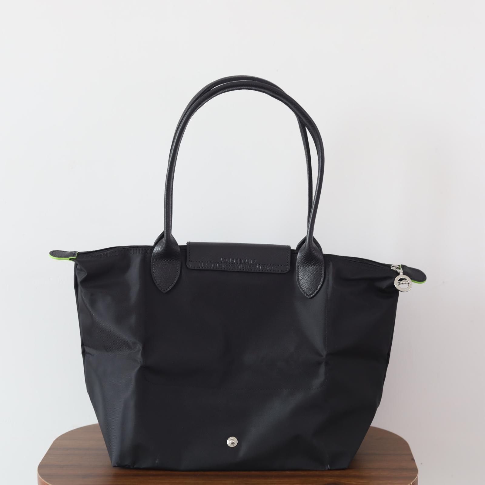 ロンシャン　ブラックレザートートバッグ【3/5までの出品です】 LONGCHAMP ロンシャン レザー トートバッグ L ラージ パリ