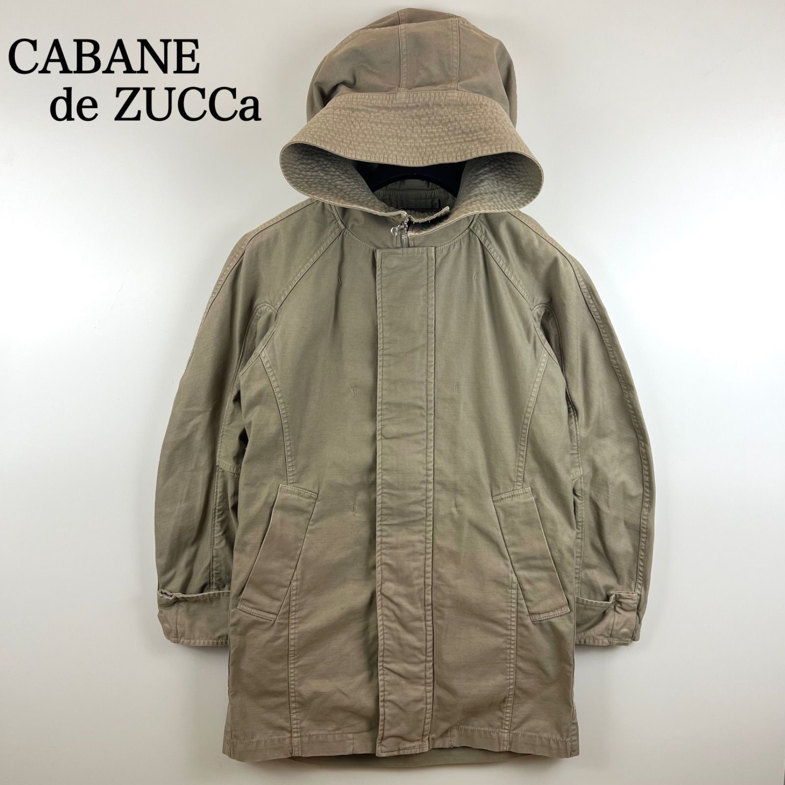 CABANE de ZUCCa archive BIG hoodie design mods coat M カバンドズッカ ビッグフード 変形 モッズコート ミリタリー アーカイブ ネネット