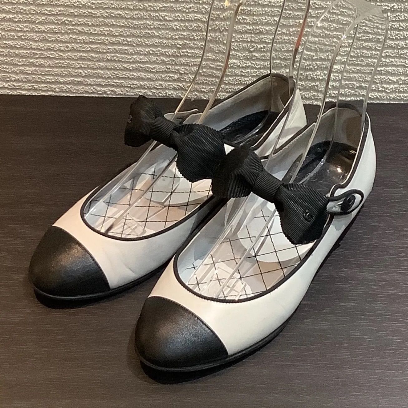 CHANEL シャネル メリージェーン フラット バレリーナ シューズ シルバー CHANEL シャネル メリージェーン フラット バレリーナ シューズ