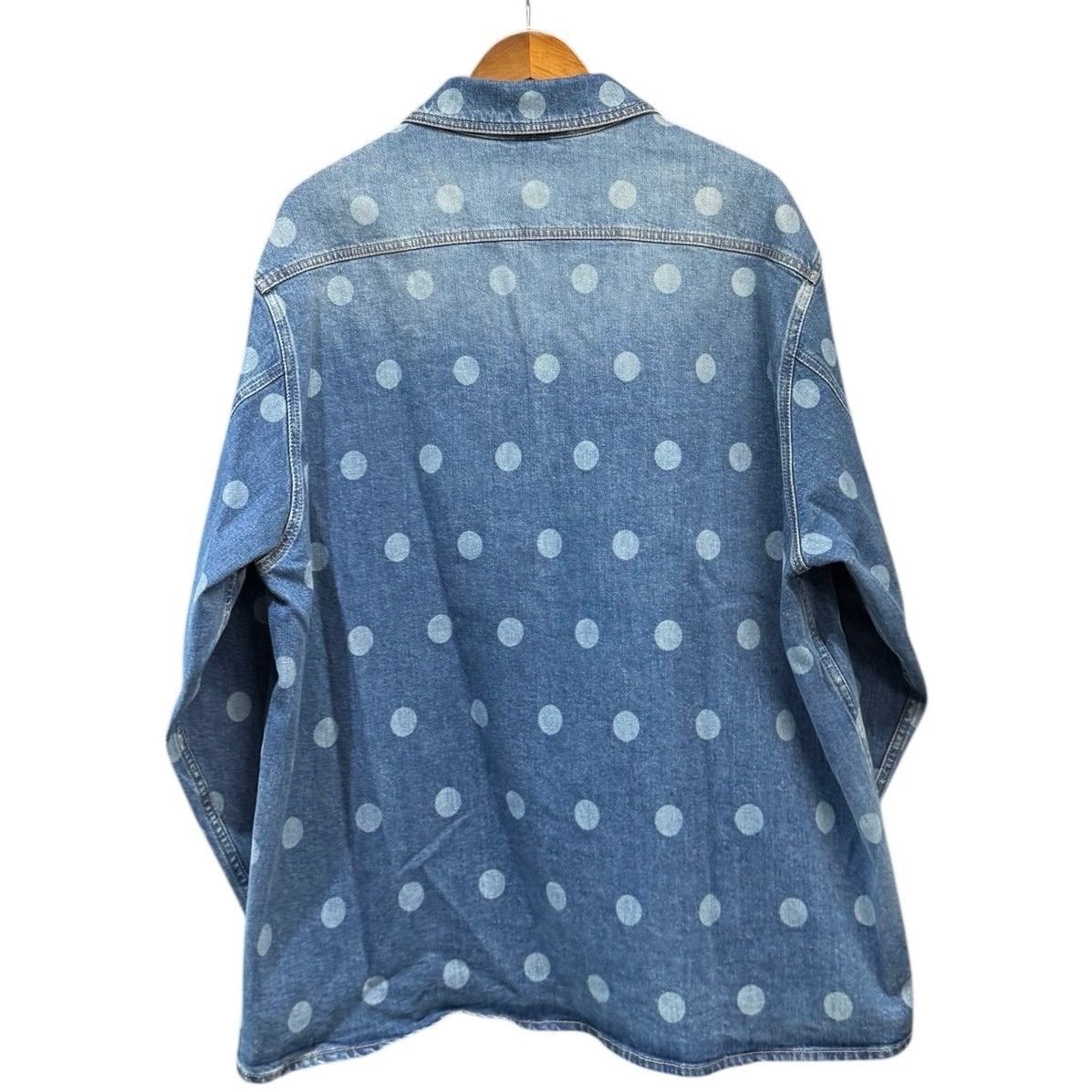BURBERRY バーバリー ポルカドットデニムシャツジャケット L ブルー 14888