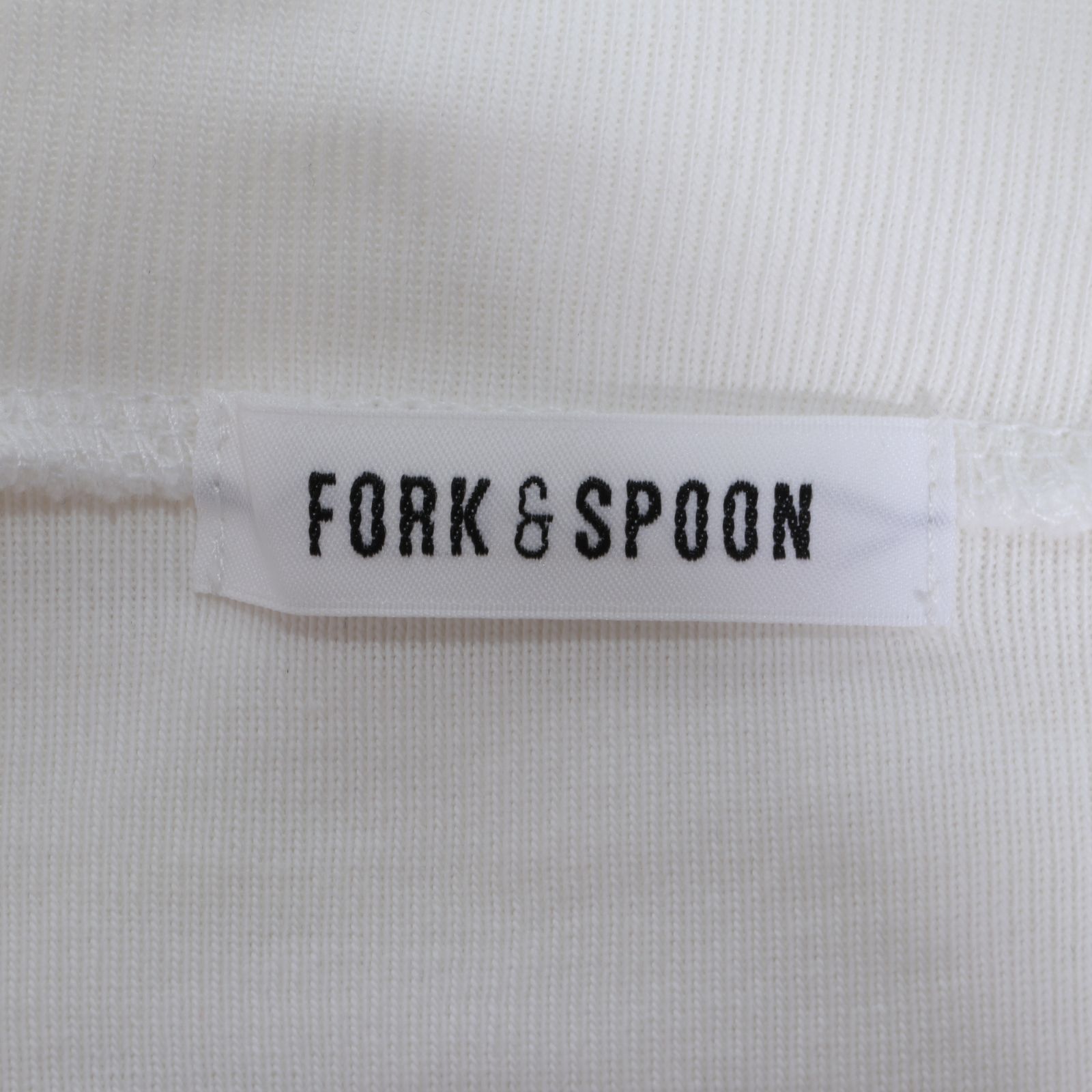 FORK＆SPOON フォークアンドスプーン 長袖カットソー（白） 美品【ST353-00】