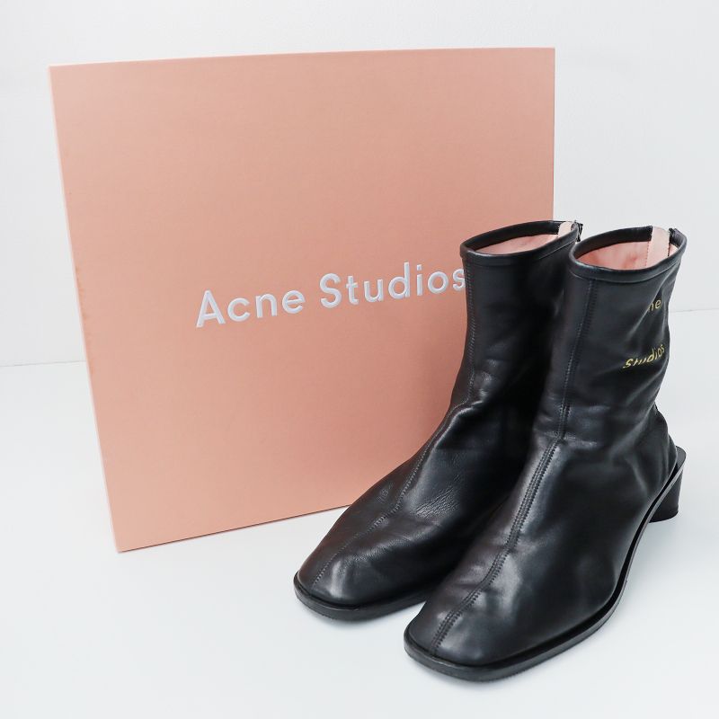 アクネ ストゥディオズ Acne Studios Bertine Leather boots レザー ショート ブーツ 36/ブラック 皮革  バックジップ【2400013681742】 - メルカリ