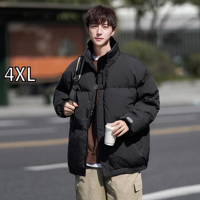 [4XL]春 コーデ メンズ 用 服 シンプル ファッション オシャレ 大人 かっこいい 大きいサイズ ストリート 紳士服 ダウン ジャケット スタンドカラー スリム ソリッドカラー 厚手 暖かい 綿入り 
