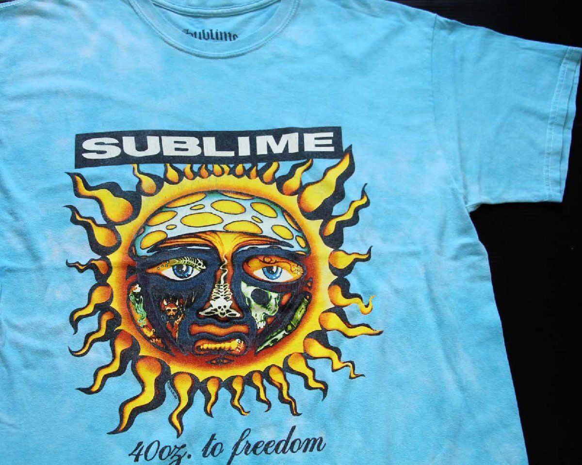 SUBLIME 40oz. To Freedom ムラ染め コットン バンドTシャツ 水色 L☆サブライム ロック パンク レゲエ ヒップホップ  レコード - メルカリ