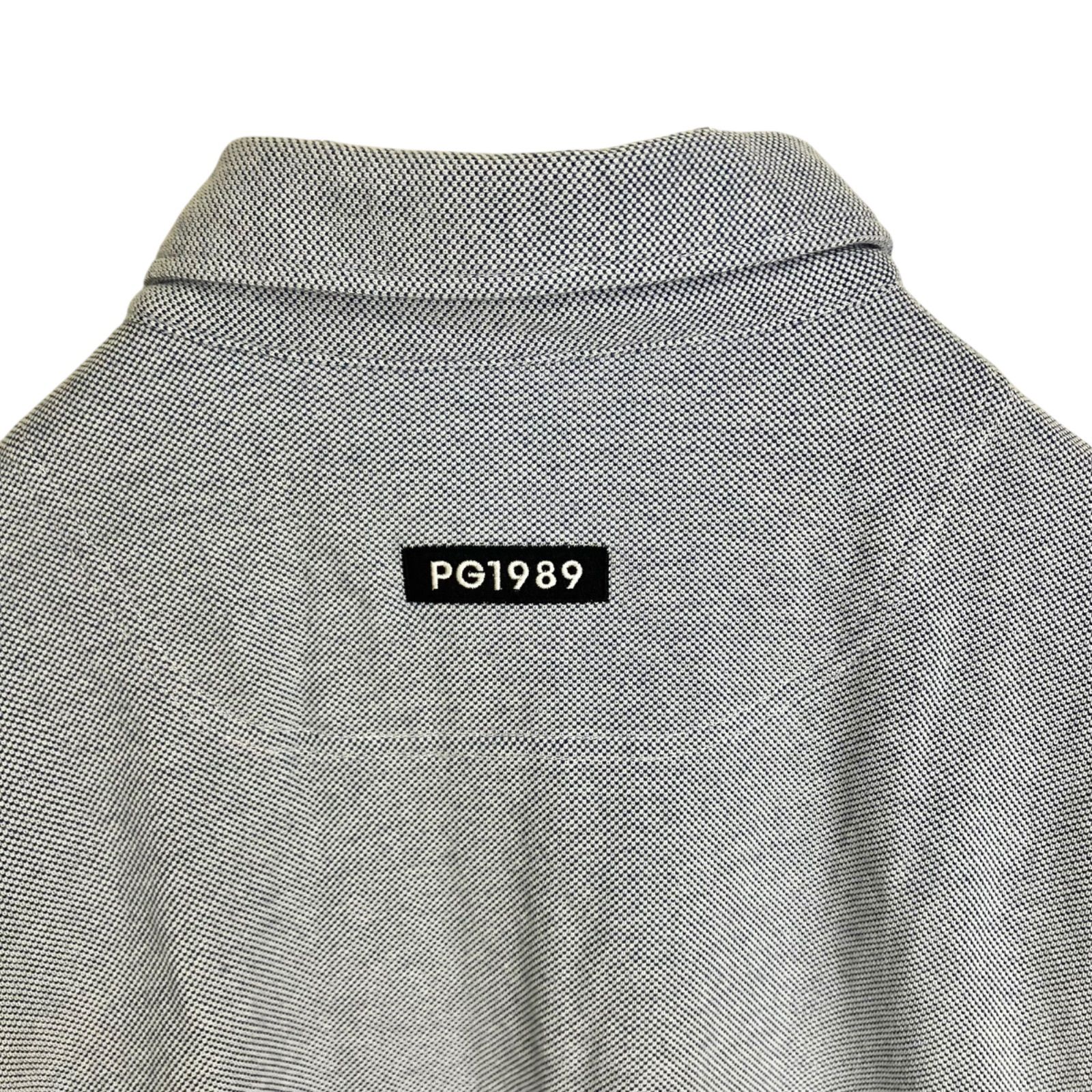 PEARLY GATES ロゴ 鹿の子 長袖ポロシャツ サイズ5 ブルー 青 パーリー