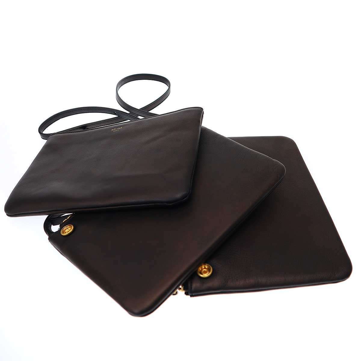 CELINE セリーヌ トリオバッグ スモール ショルダー 黒