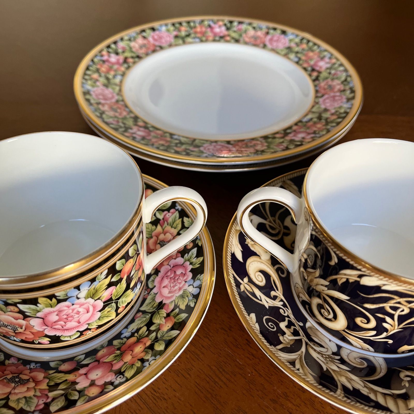 美品】ウェッジウッド☆コーヌコピア☆トリオ ペア たのみ