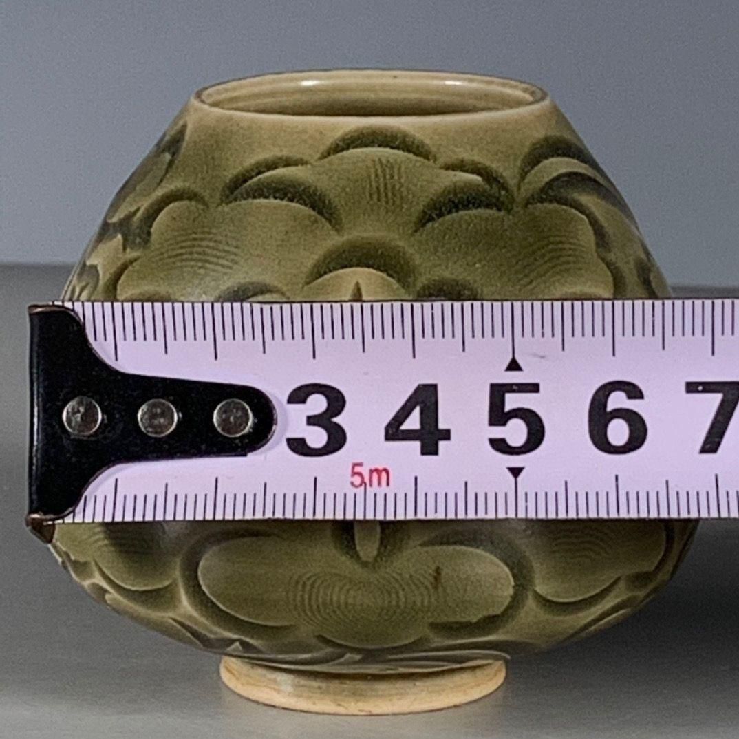 末釉纏枝模様鶏心水盆 筆洗 水盂 古文房具 装飾品 工芸品 美術品