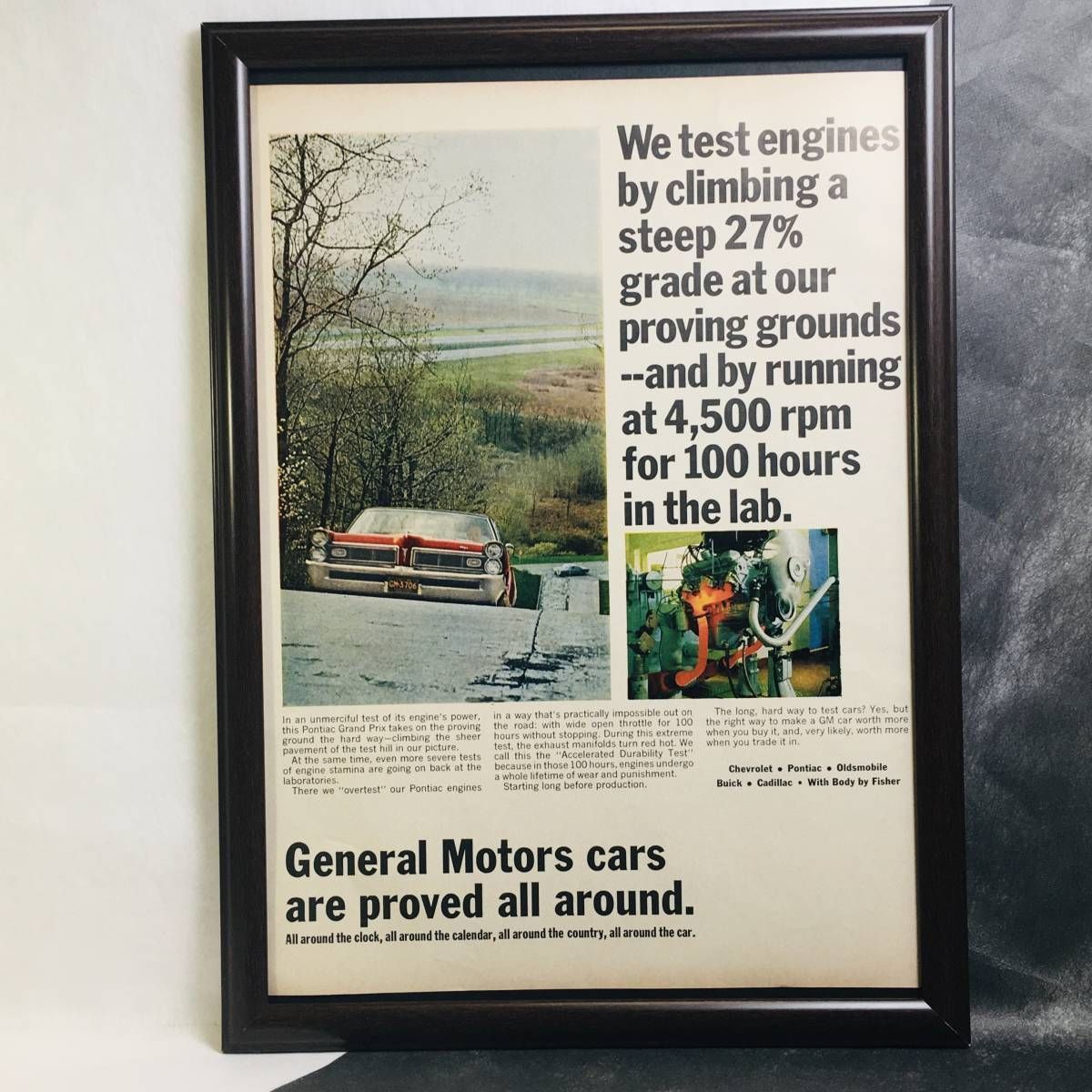 60’s GM キャデラック 広告 ビンテージ 雑誌 LIFE 額付 ポスター