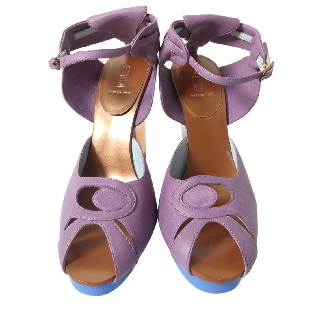 新品同様 FENDI フェンディ サイズ36.5 約23.5㎝ レザー クリスタル