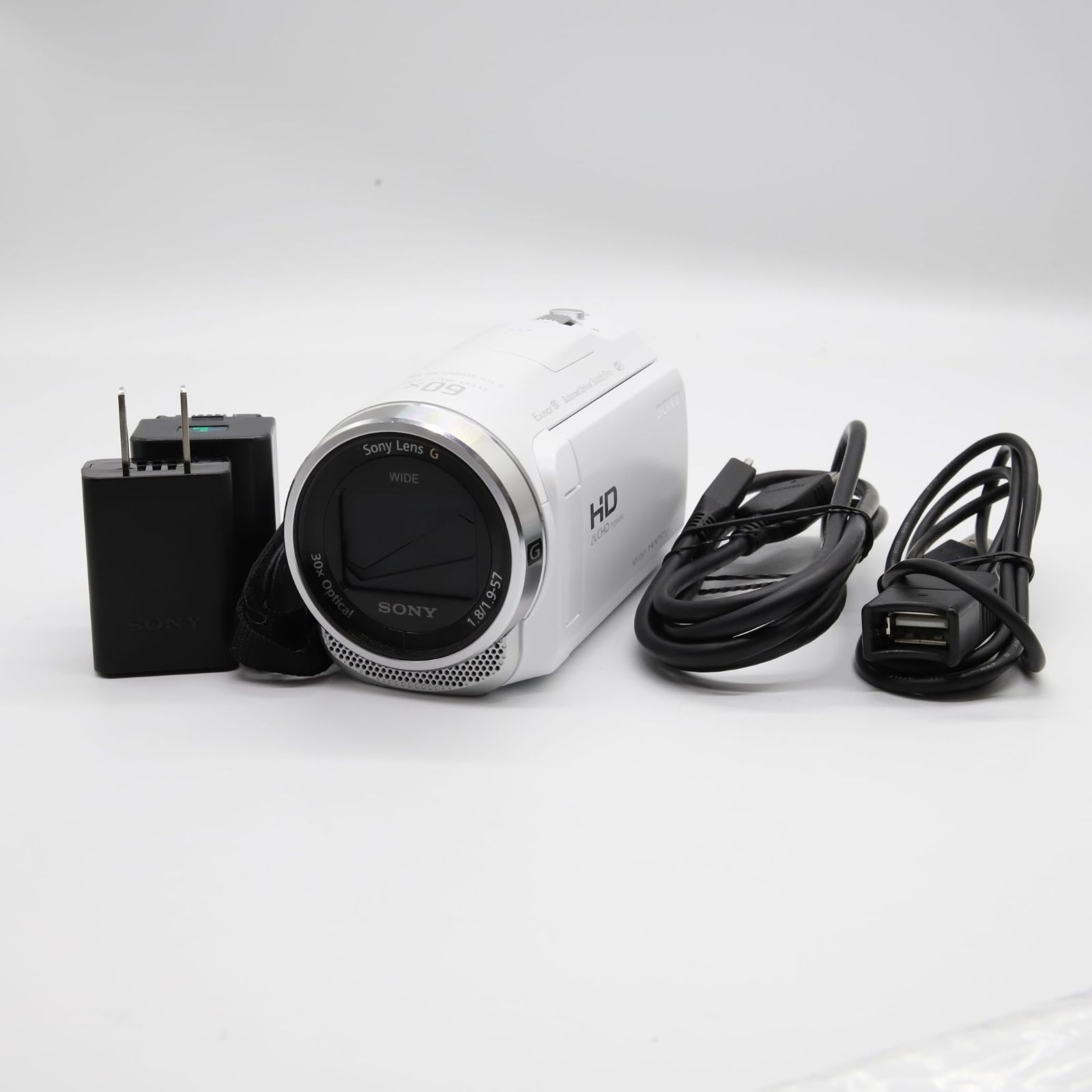 最大級ほぼ新品　SONY HDR-CX680 ホワイト 64gb 60倍　広角 ビデオカメラ