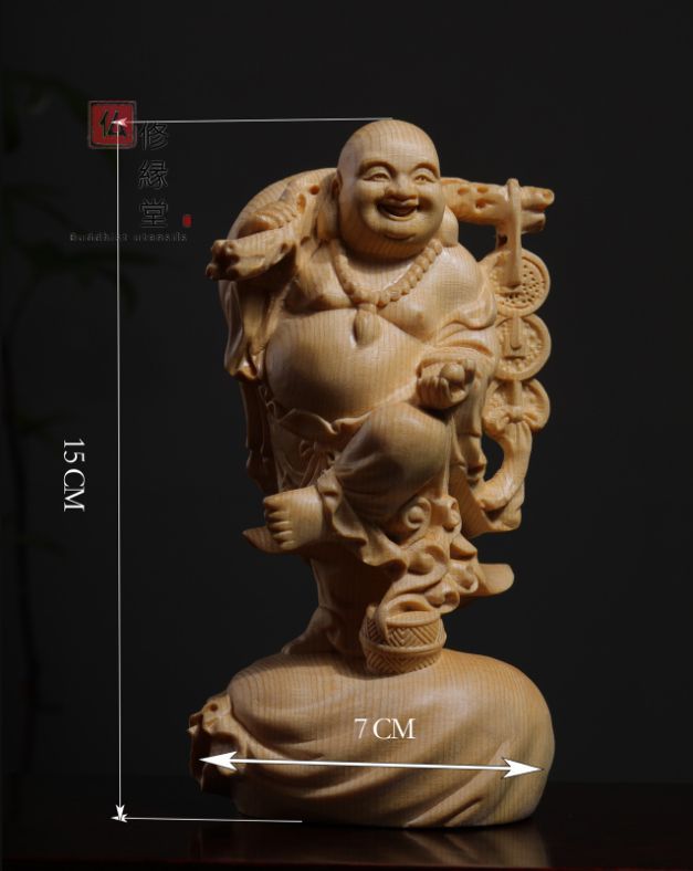 修縁堂】極上品 木彫仏像 七福神布袋様 彫刻 一刀彫 天然木檜材 仏教 修縁堂】極上品 木彫仏像 七福神布袋様 彫刻 一刀彫 天然木檜材 仏教