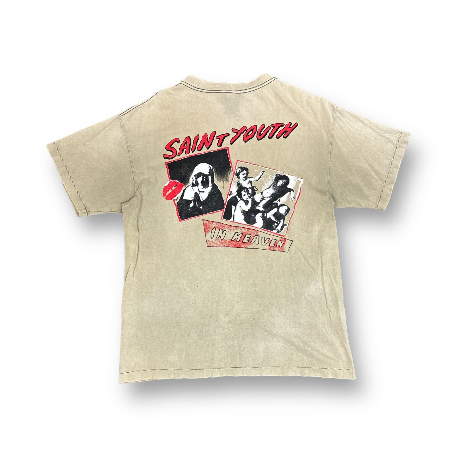 SAINT MICHAEL 22SS S/S TEE / IN HEAVEN / KHAKI ヴィンテージ加工 