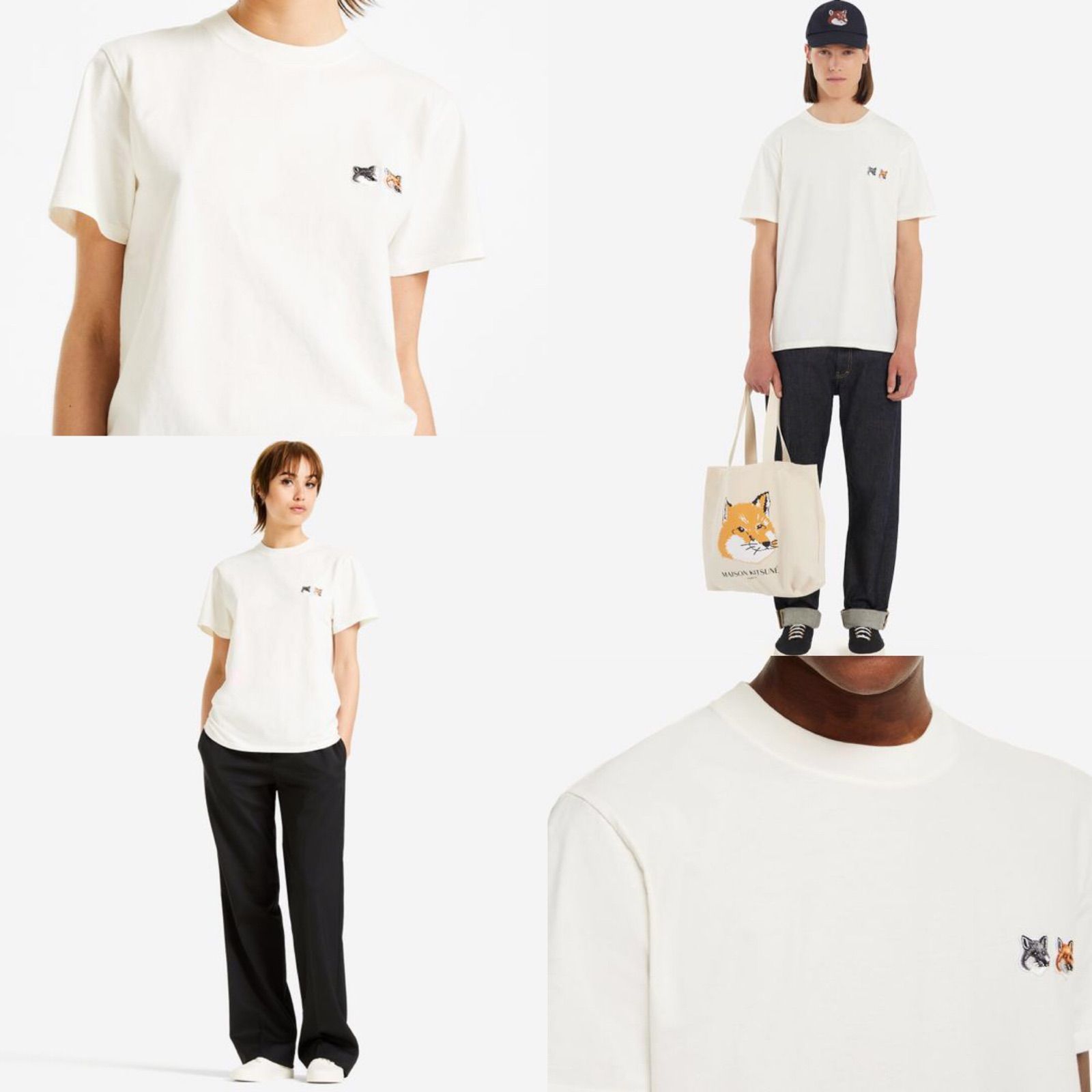 MAISON KITSUNE DOUBLE FOX HEAD PATCH Tシャツ メゾンキツネ ダブル