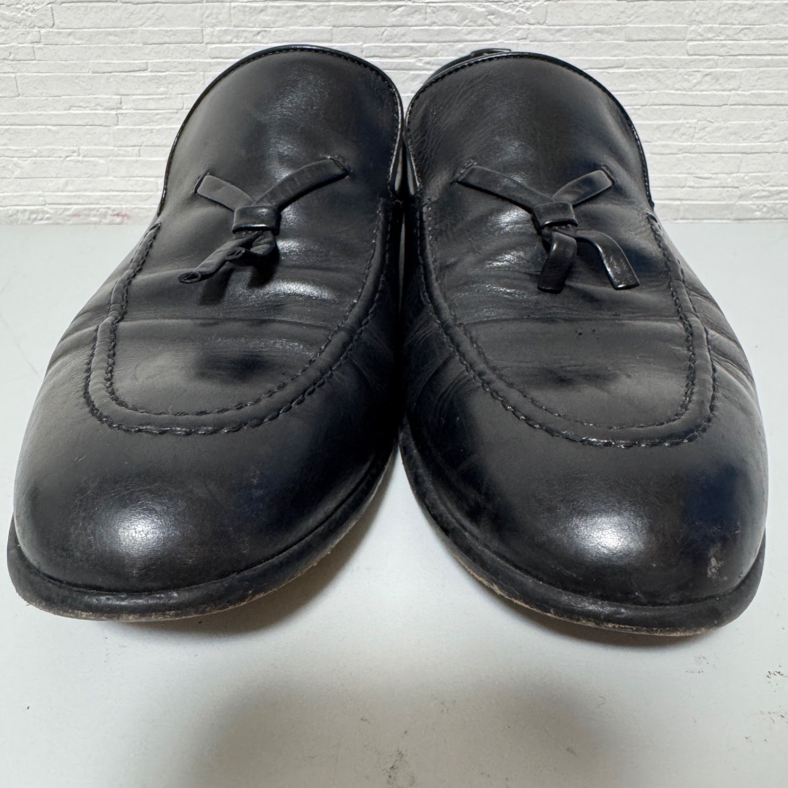 GUCCI タッセルローファー メンズ 41.5E 26.5cm相当 ブラック レザー