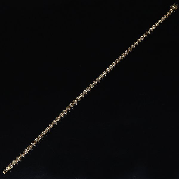 美品 K18 ダイヤモンド テニス ブレスレット 約18cm ダイヤ 1ct