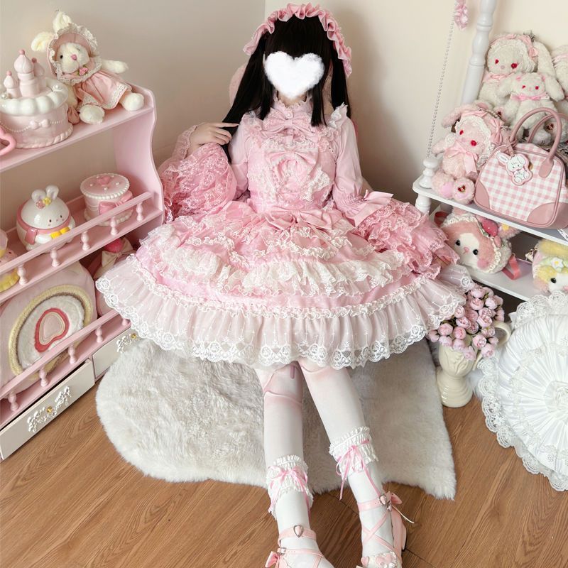 新作ロリータドレス 豪華なプリンセスドレス 花嫁JSK ストラップ