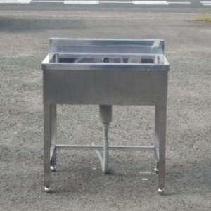 業務用 ステンレス 1槽 シンク W750 D600 H800 90 mm 厨房 槽内寸W67D47深23cm